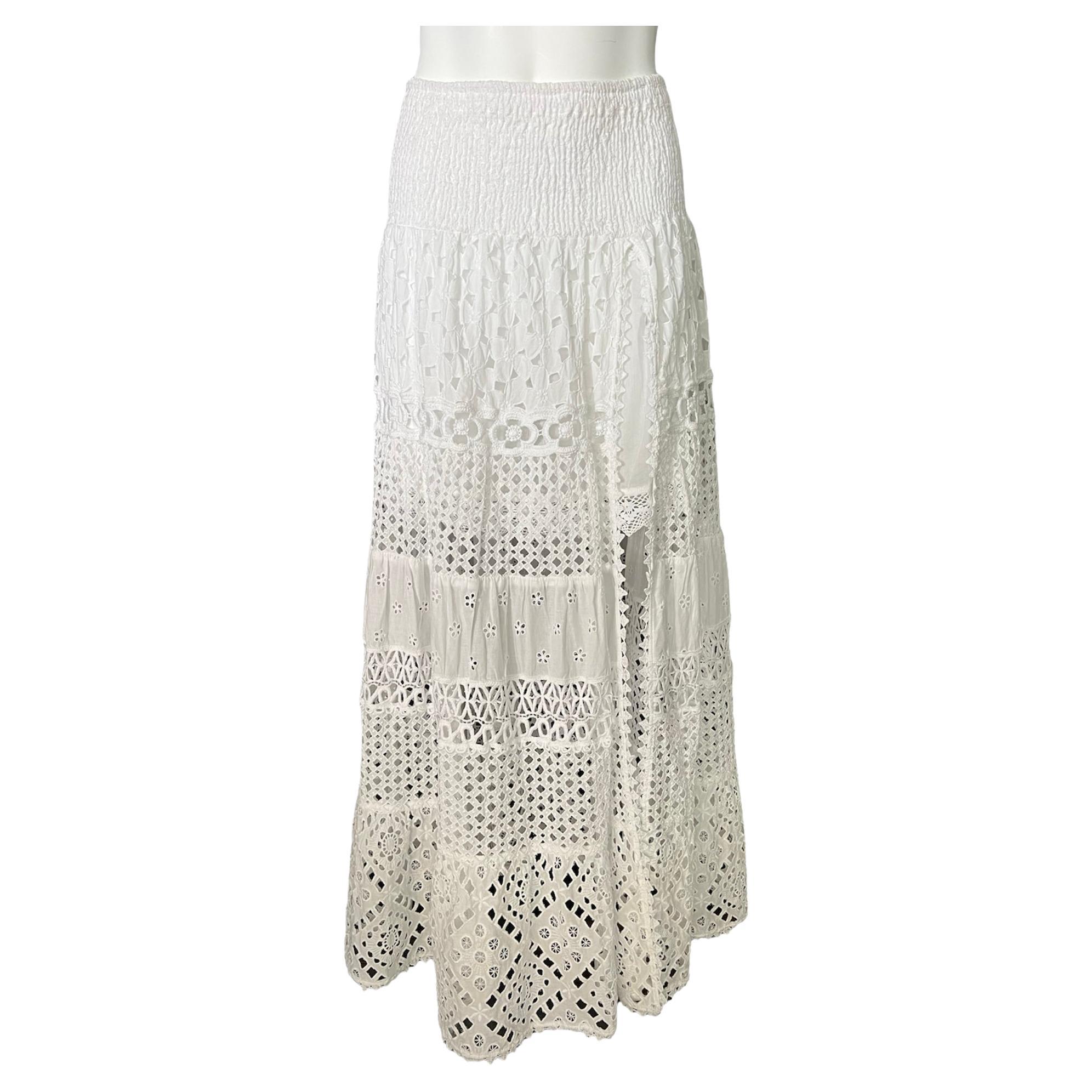 Temptation Positono White Cotton Maxi Skirt For Sale