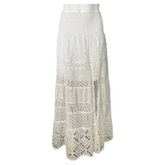 Temptation Positono White Cotton Maxi Skirt