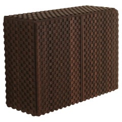 Meuble suspendu mural Temujin en bois texturé en stock
