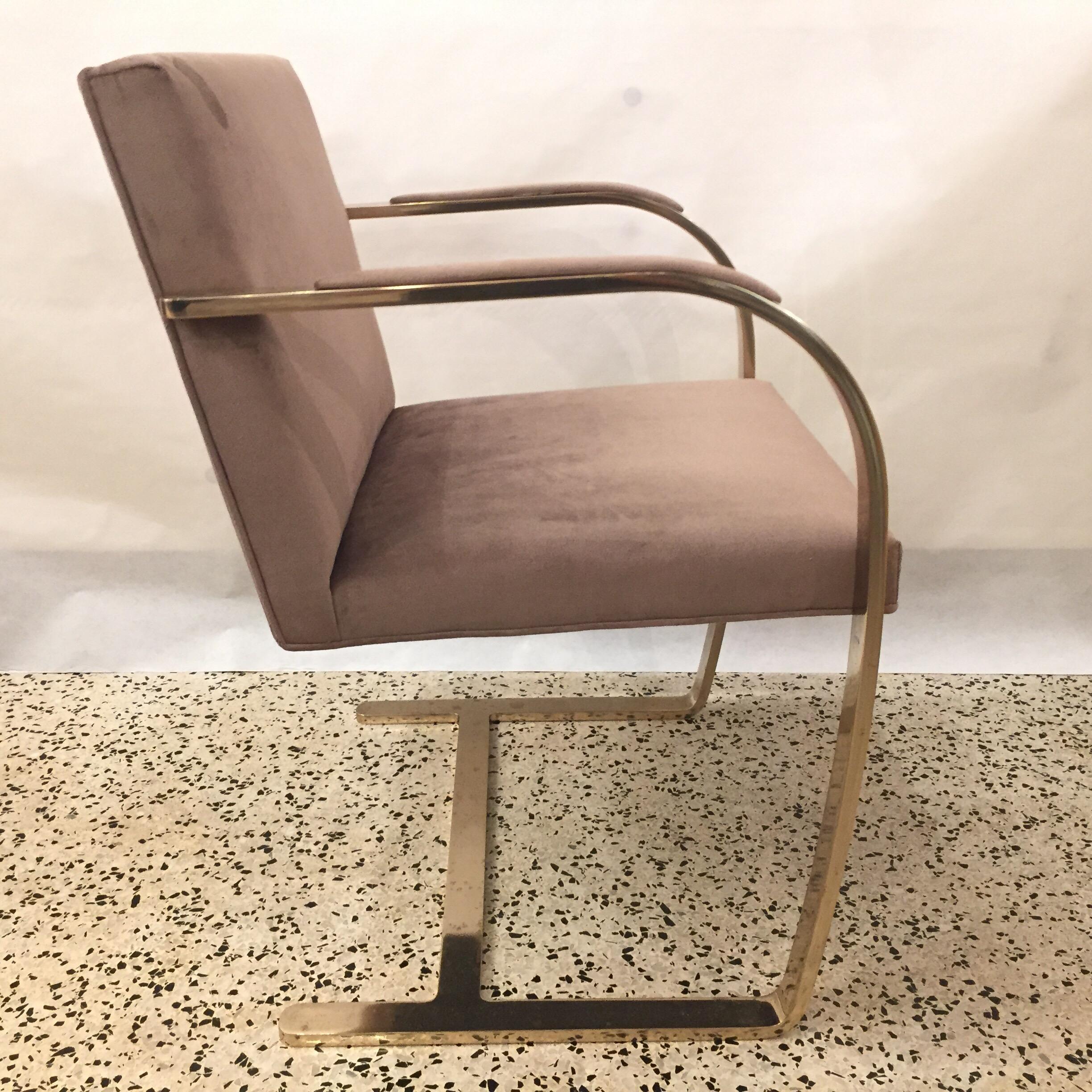Mid-Century Modern Ten '10' Vintage Solid Brass Brno Chairs by Ludwig Mies van der Rohe