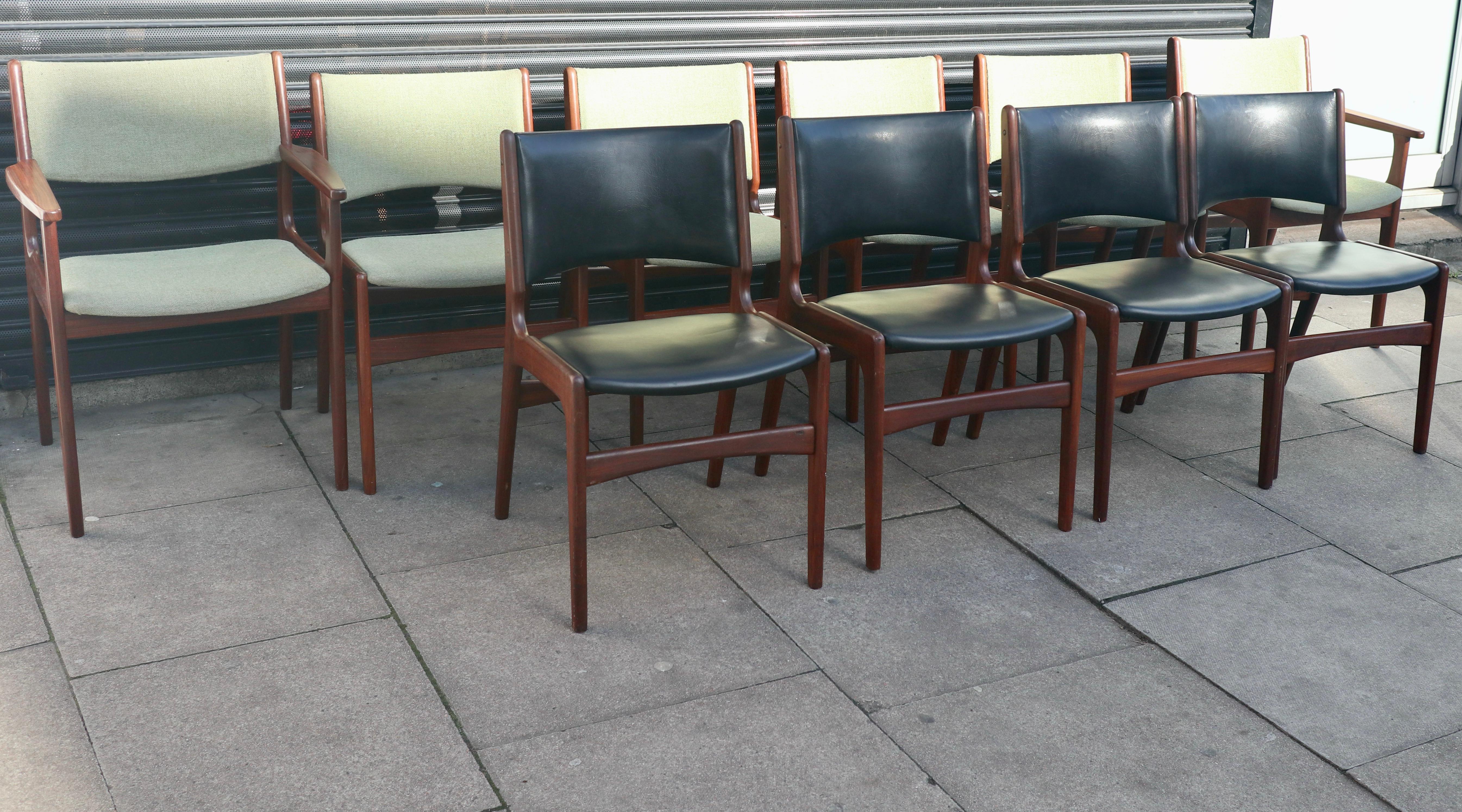 Dix chaises de salle à manger danoises Erik Buch « Modèle 89 » des années 1960  en vente 4