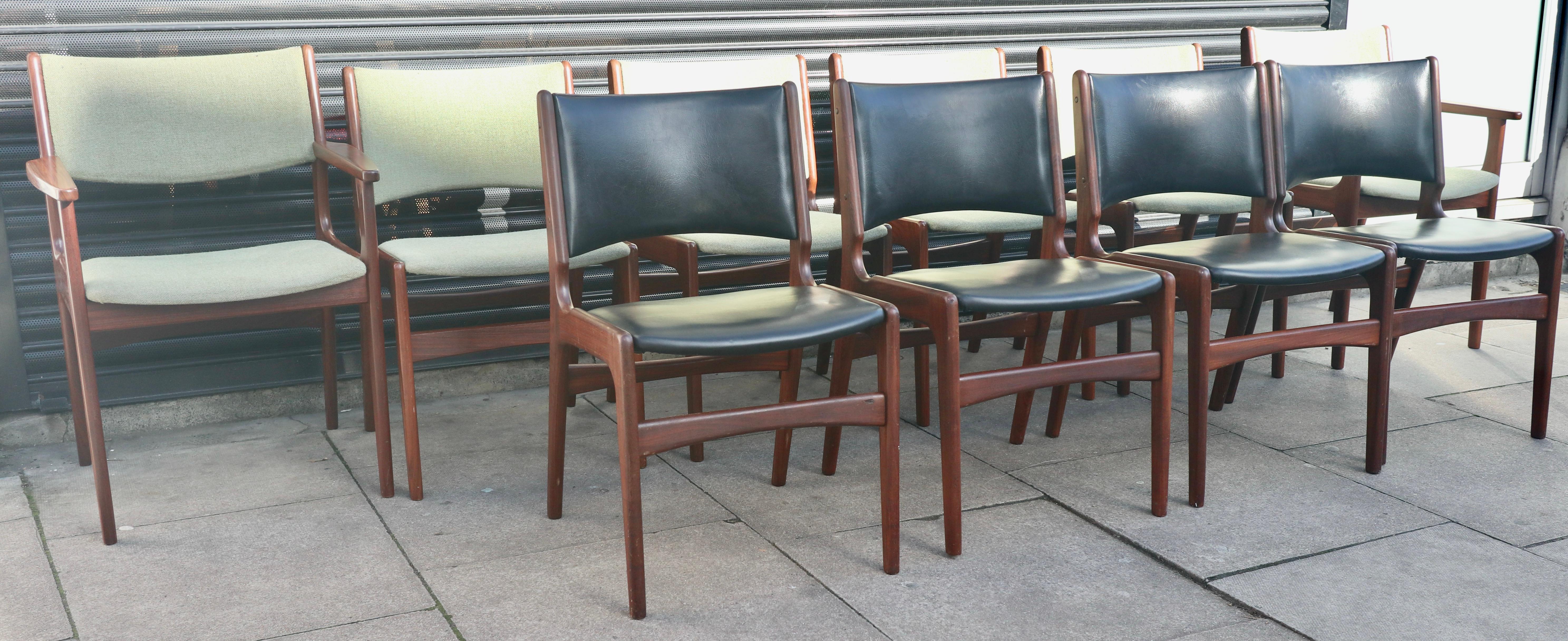 Dix chaises de salle à manger danoises Erik Buch « Modèle 89 » des années 1960  en vente 2