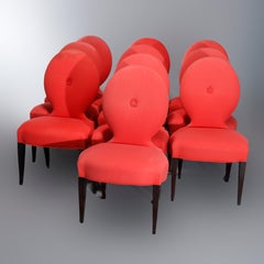Ten Angelo Donghia Casper Designer Modern Upholstered Dining Chairs