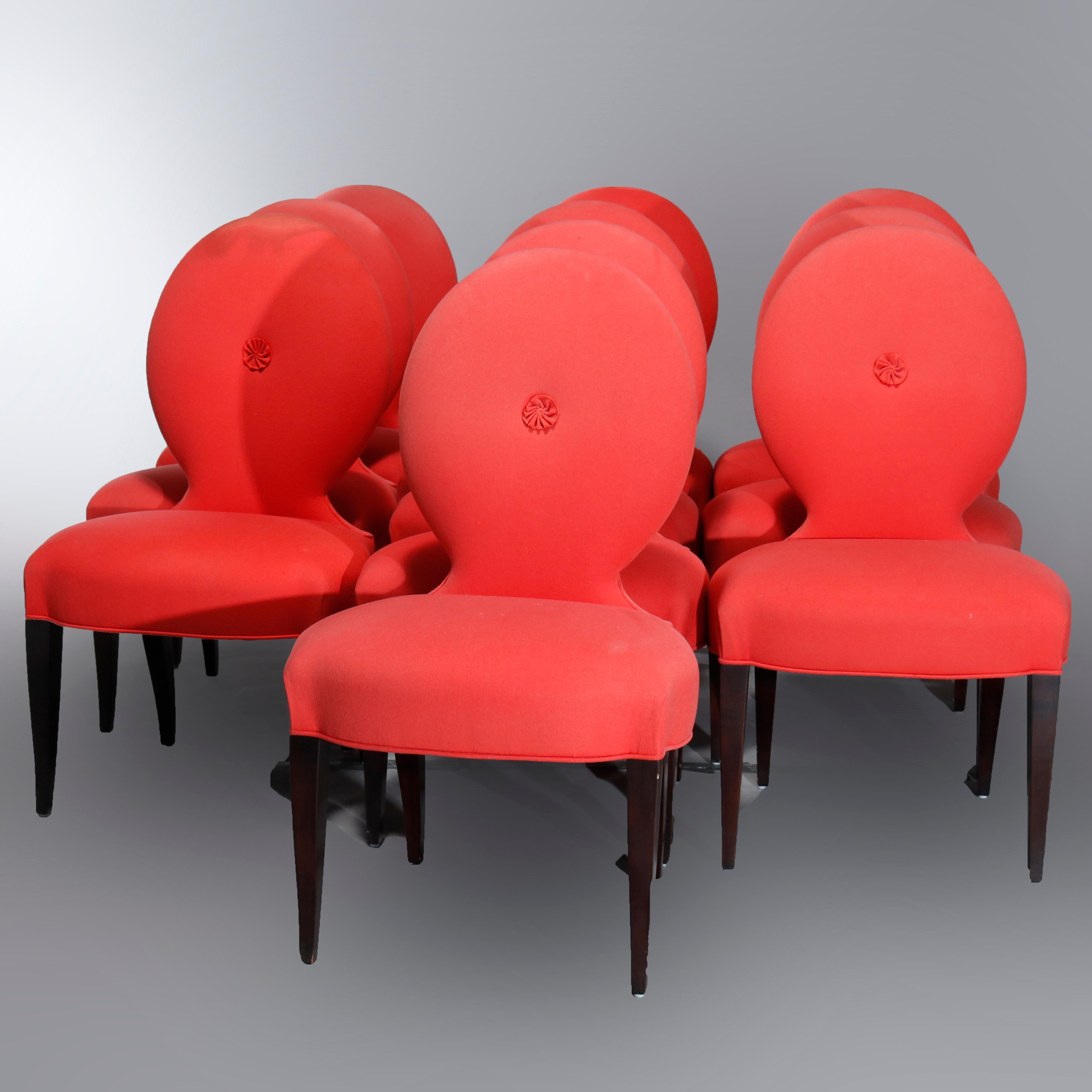 Mid-Century Modern Ten Angelo Donghia Casper Designer Modern Upholstered Dining Chairs