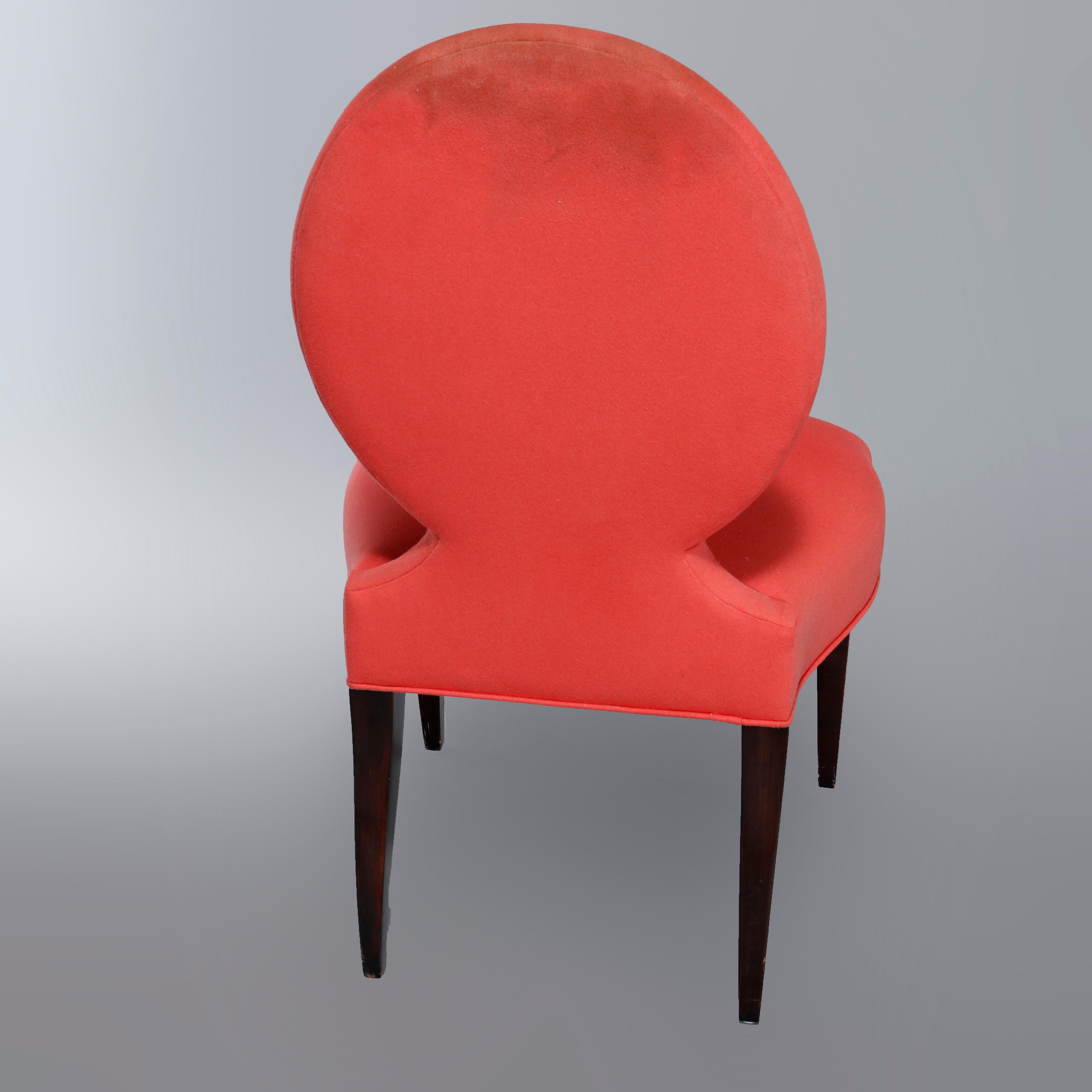 Ebonized Ten Angelo Donghia Casper Designer Modern Upholstered Dining Chairs