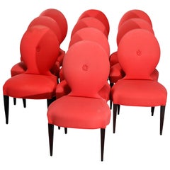 Ten Angelo Donghia Casper Designer Modern Upholstered Dining Chairs