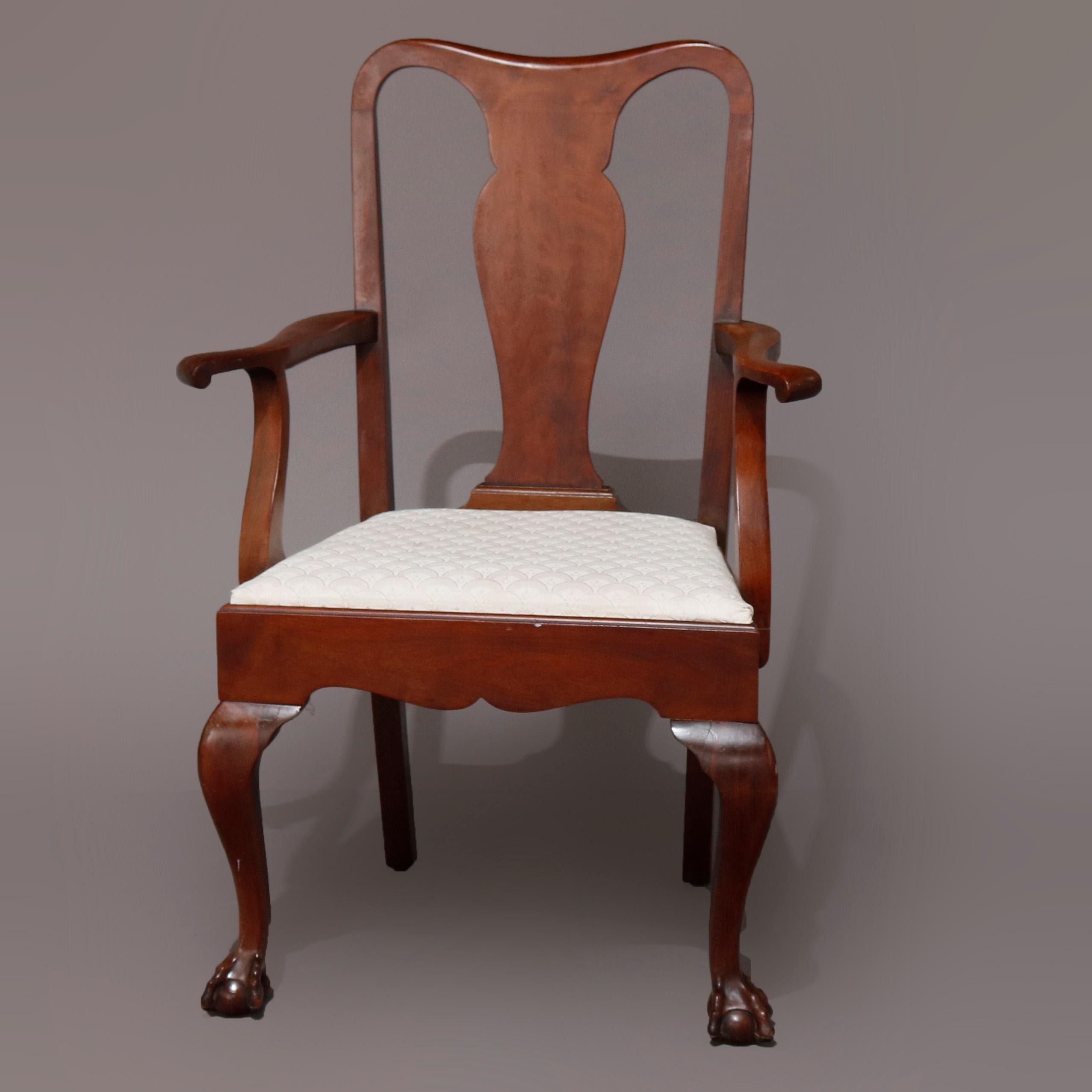 Ten Antique American Empire Flame Mahogany Dining Chairs, circa 1900 1