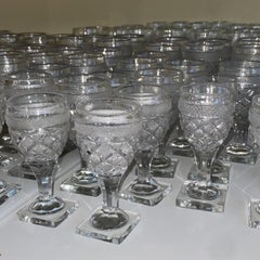 Ten Antique Baccarat Port Wine Glasses by St. Anne Factory, Voneche, 1810.