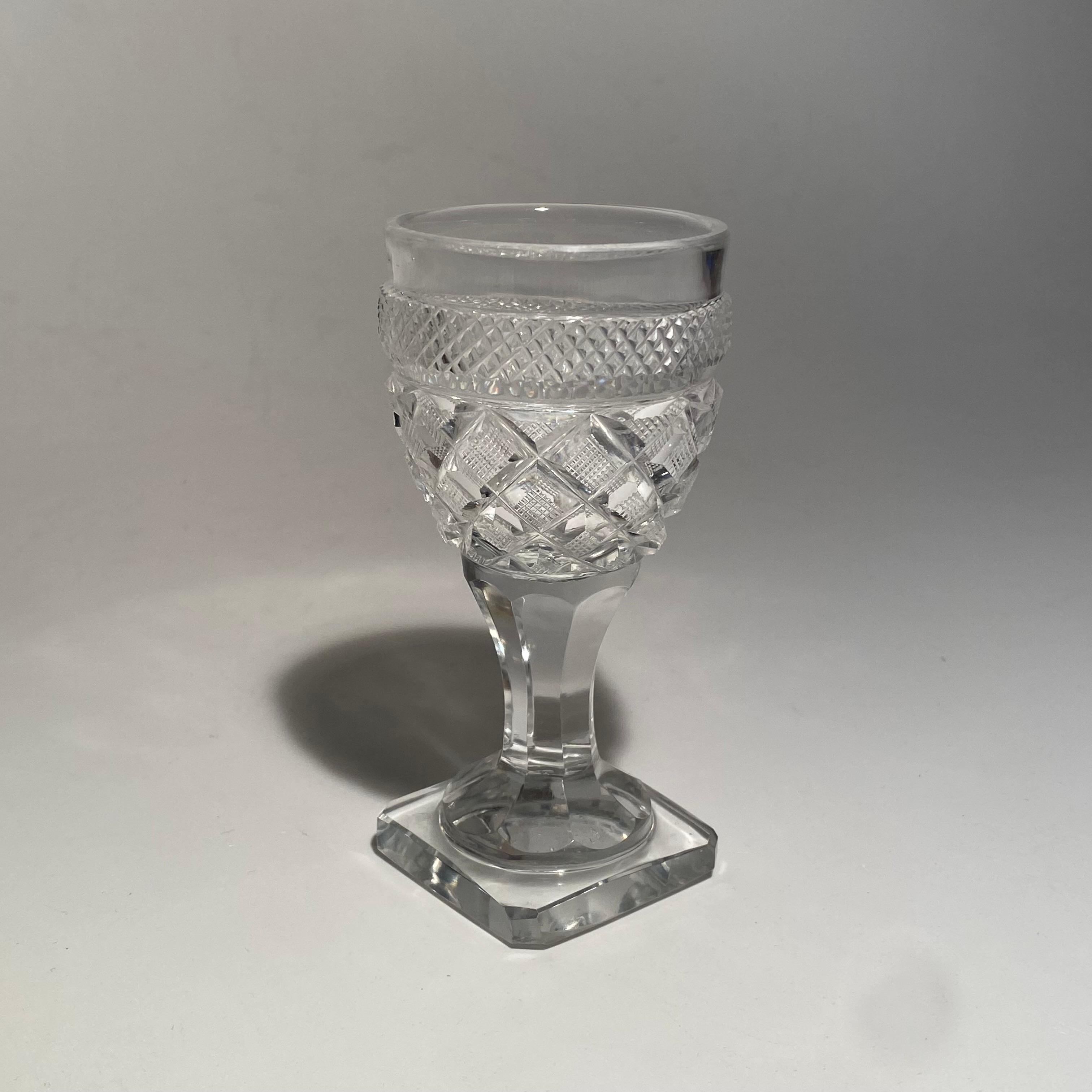 Hand-Crafted Ten Antique Baccarat Port Wine Glasses by St. Anne Factory, Voneche, 1810. For Sale