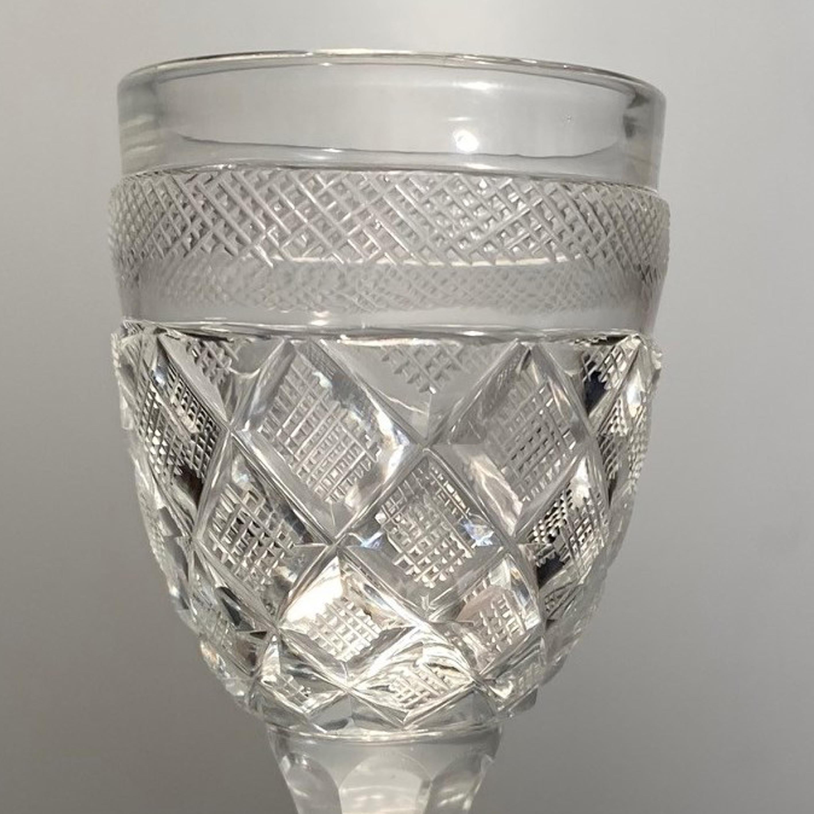Blown Glass Ten Antique Baccarat Port Wine Glasses by St. Anne Factory, Voneche, 1810. For Sale