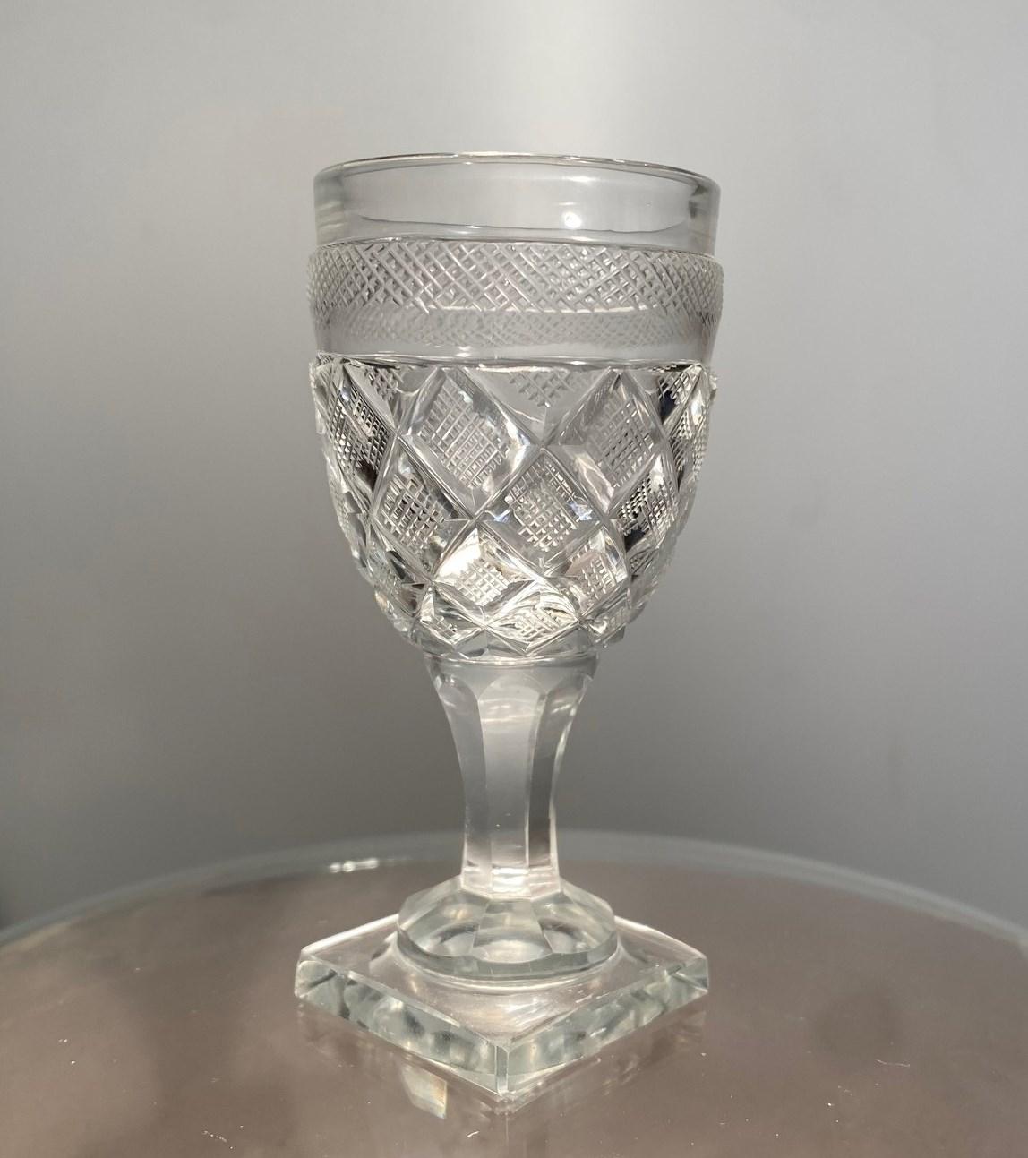 Ten Antique Baccarat Port Wine Glasses by St. Anne Factory, Voneche, 1810. For Sale 1