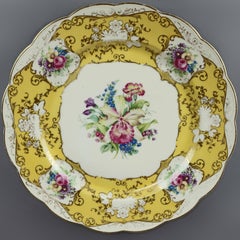 Ten Antique Bavarian Royal Bayreuth Floral Fine China Dinner Plates 19th Century
