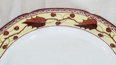Ten Antique Creamware Dishes Border Brown and Yellow Made circa 1800