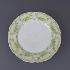 Ten Antique French Elite Works Limoges Dinner Plates, Circa 1900