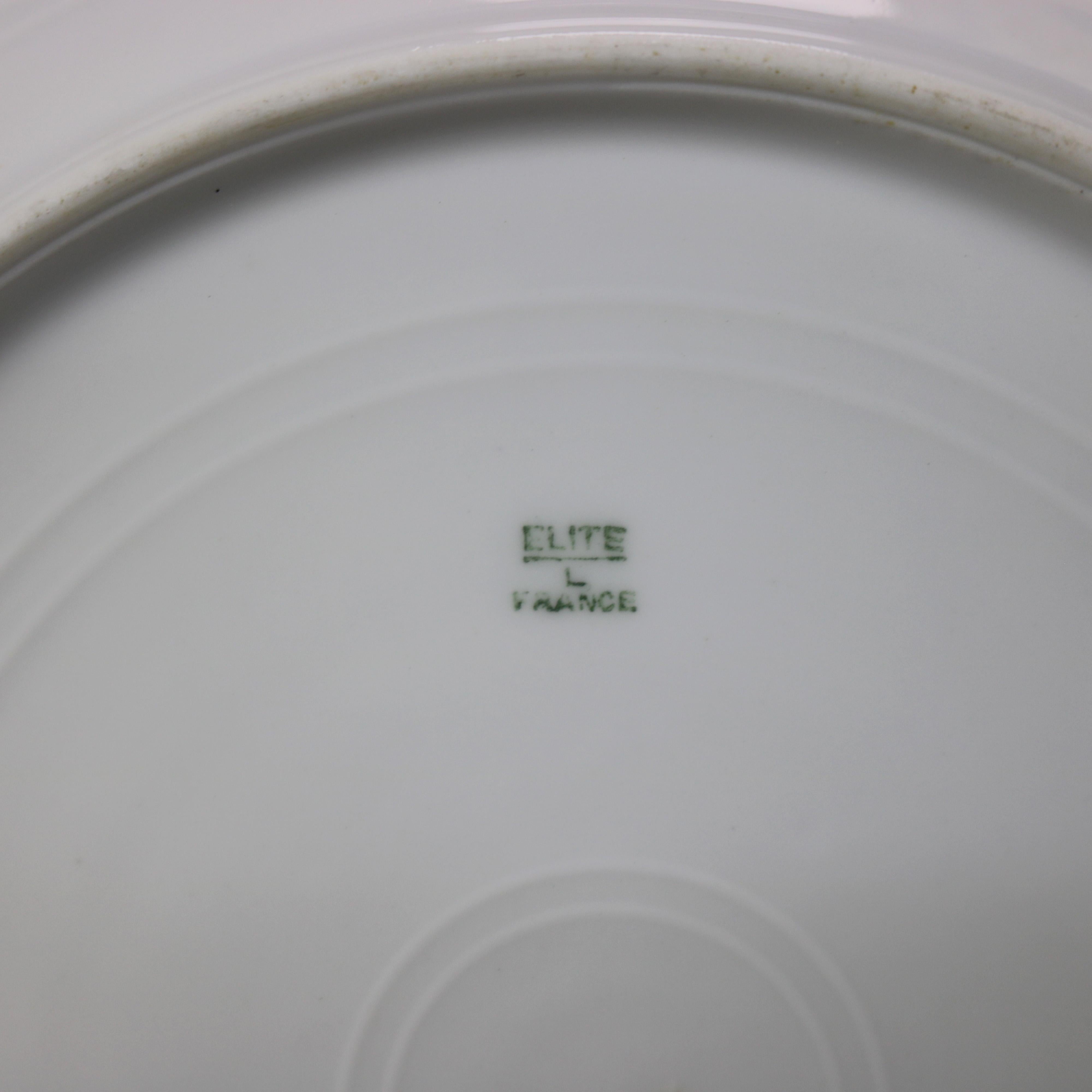 Painted Ten Antique French Elite Works Limoges Dinner Plates, Circa 1900