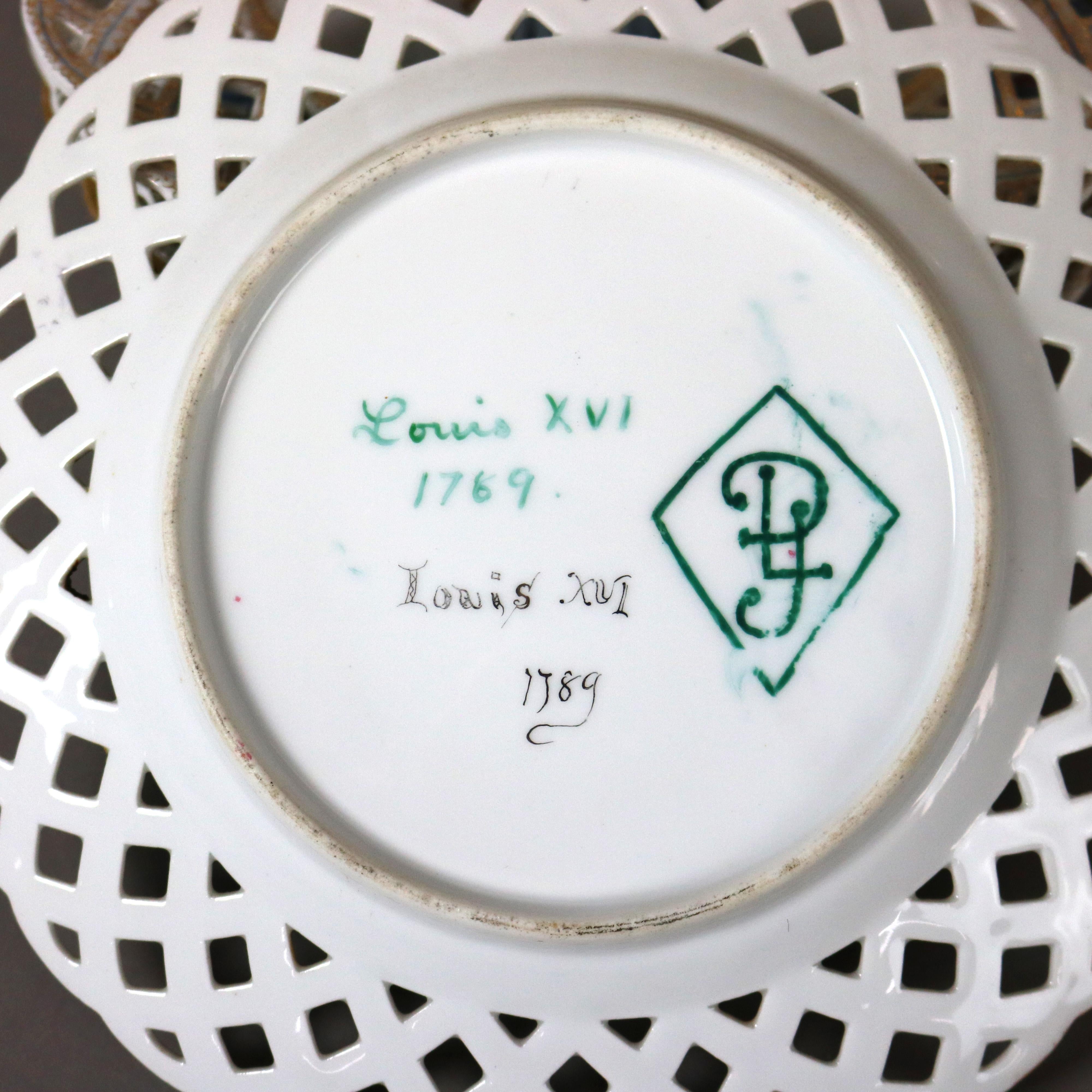 Ten Antique French Hand Painted Porcelain Portrait Plates with Women 19thC 2