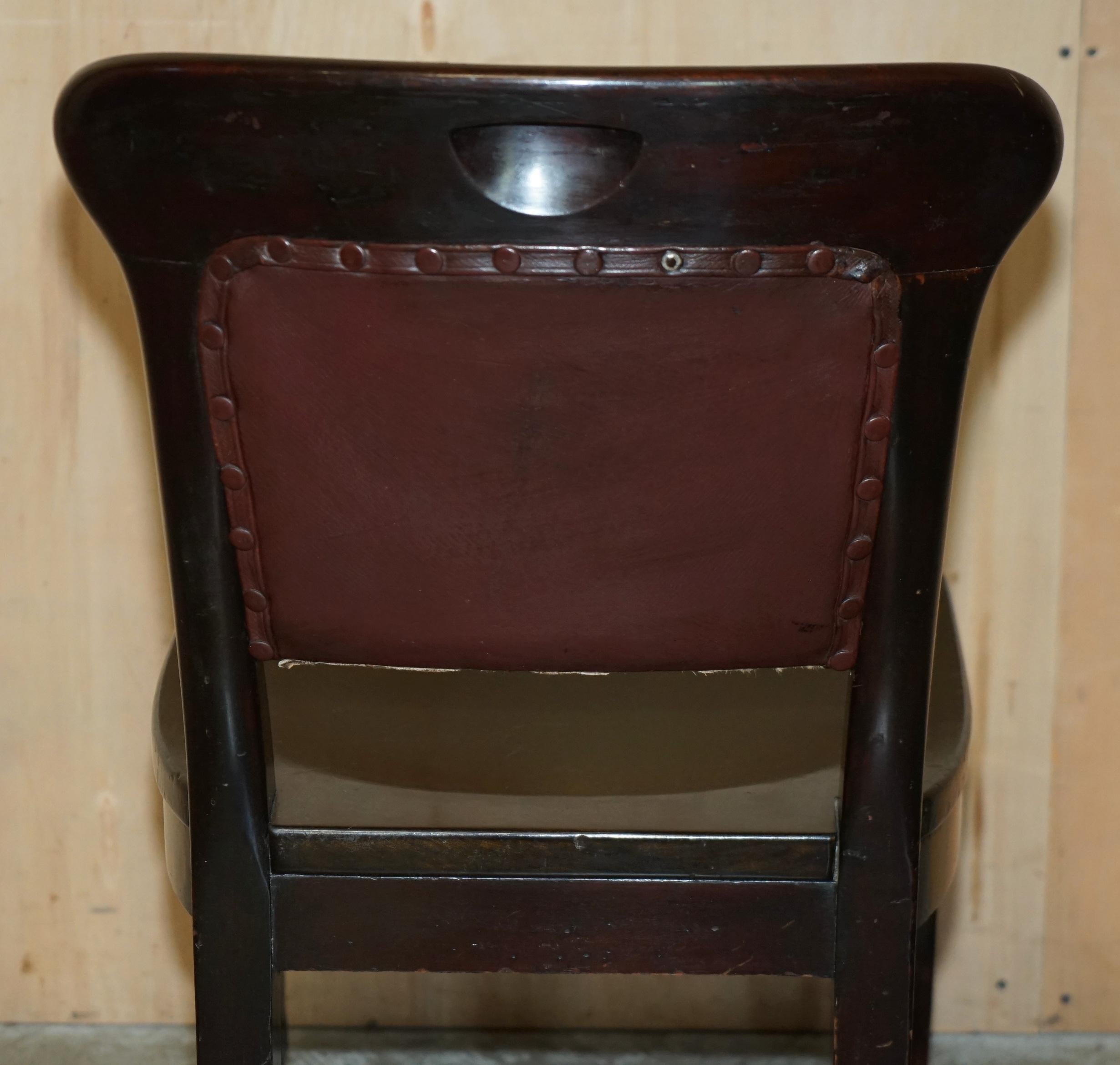 TEN ANTIQUE HOLLAND & SON'S DINING CHAiRS FROM THE BRITISH MUSEUM READING ROOM For Sale 7