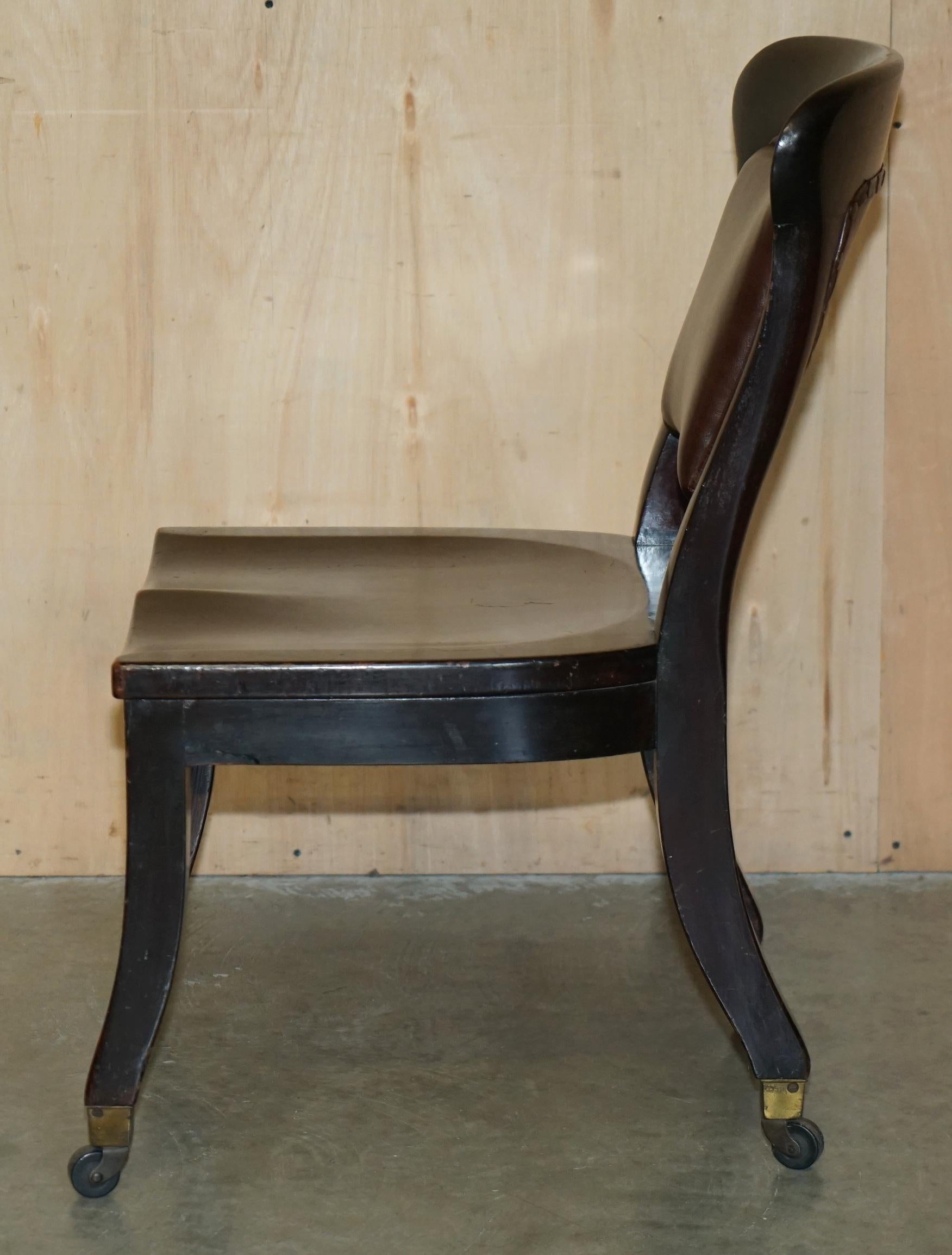 TEN ANTIQUE HOLLAND & SON'S DINING CHAiRS FROM THE BRITISH MUSEUM READING ROOM For Sale 10