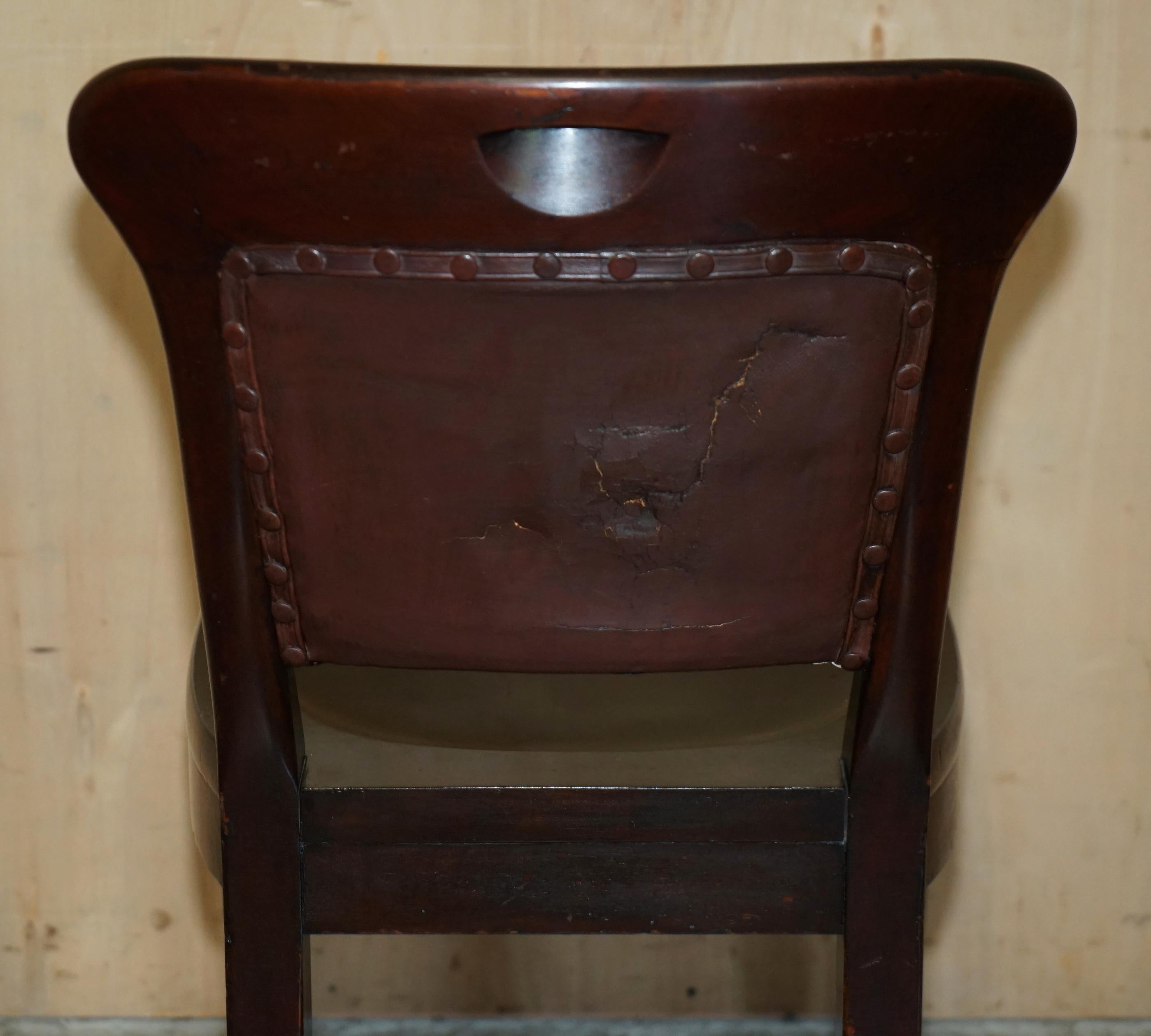 TEN ANTIQUE HOLLAND & SON'S DINING CHAiRS FROM THE BRITISH MUSEUM READING ROOM For Sale 11