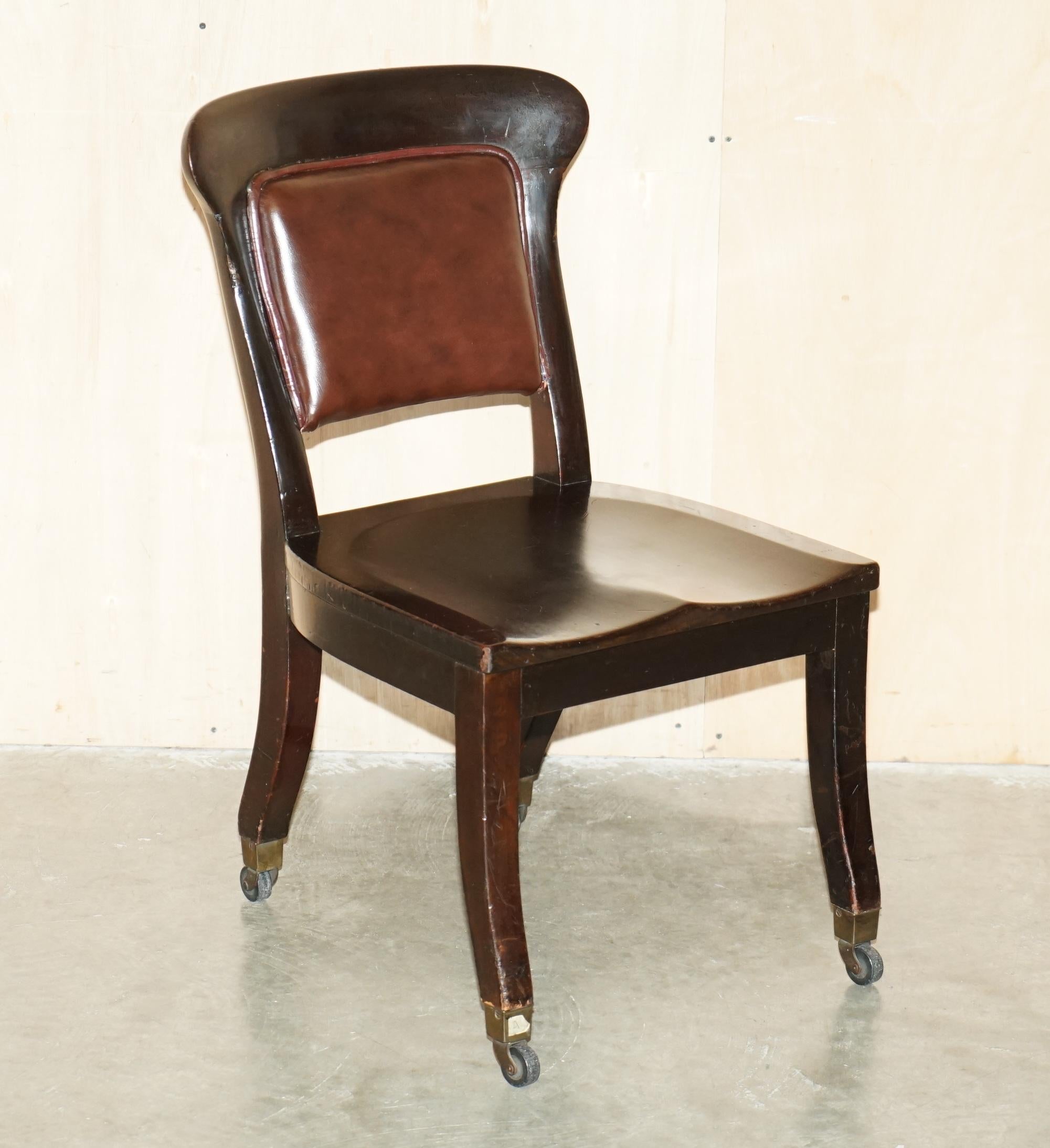 Mid-19th Century TEN ANTIQUE HOLLAND & SON'S DINING CHAiRS FROM THE BRITISH MUSEUM READING ROOM For Sale