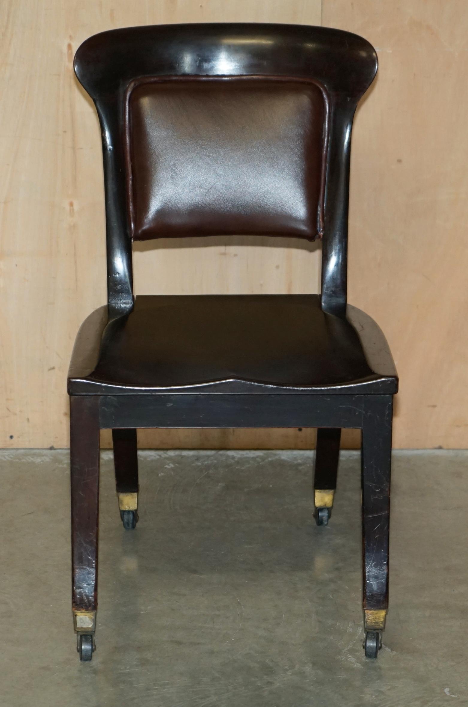 Hardwood TEN ANTIQUE HOLLAND & SON'S DINING CHAiRS FROM THE BRITISH MUSEUM READING ROOM For Sale