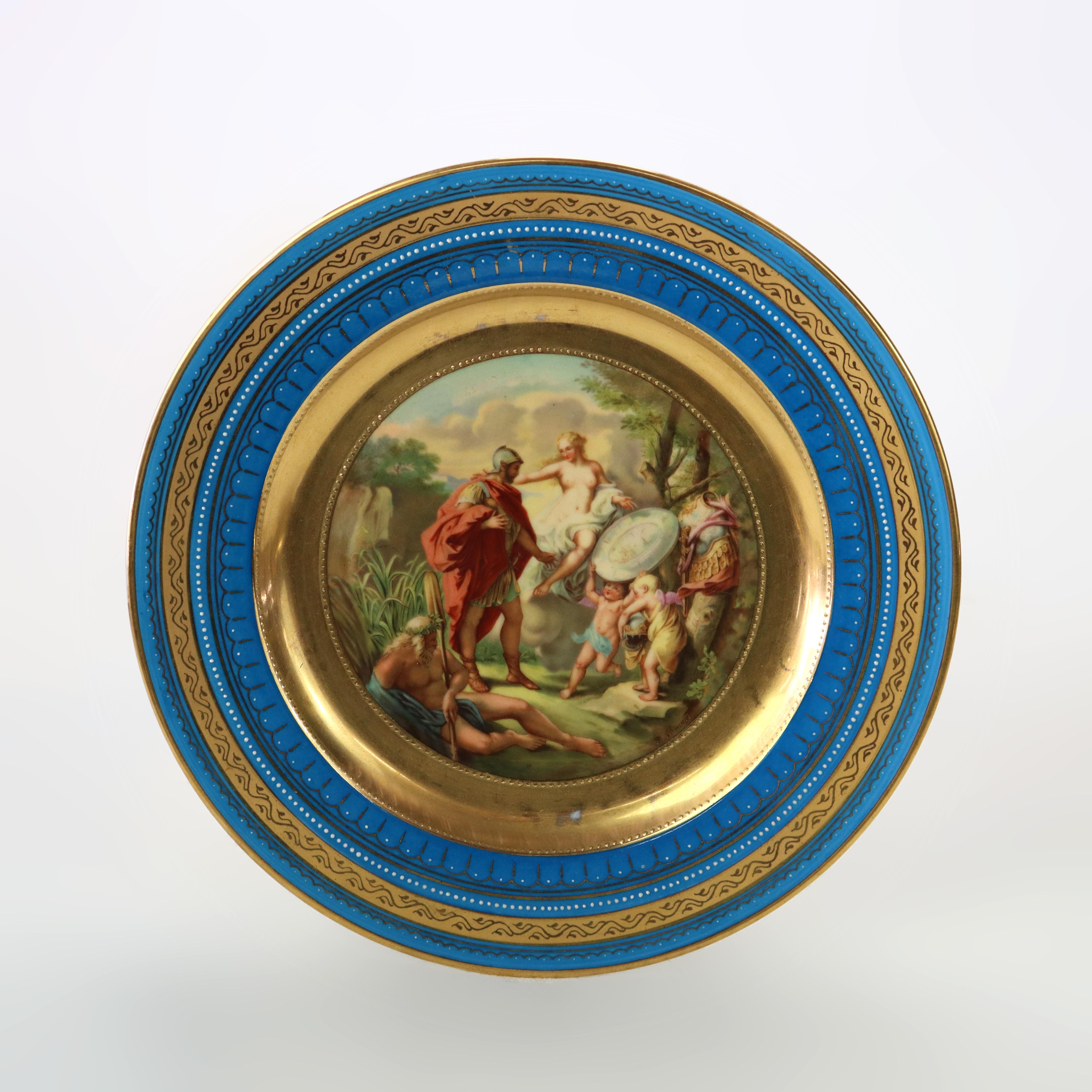 Dix assiettes anciennes en porcelaine Royal Vienna Porcelain avec scènes classiques C1920 en vente 7