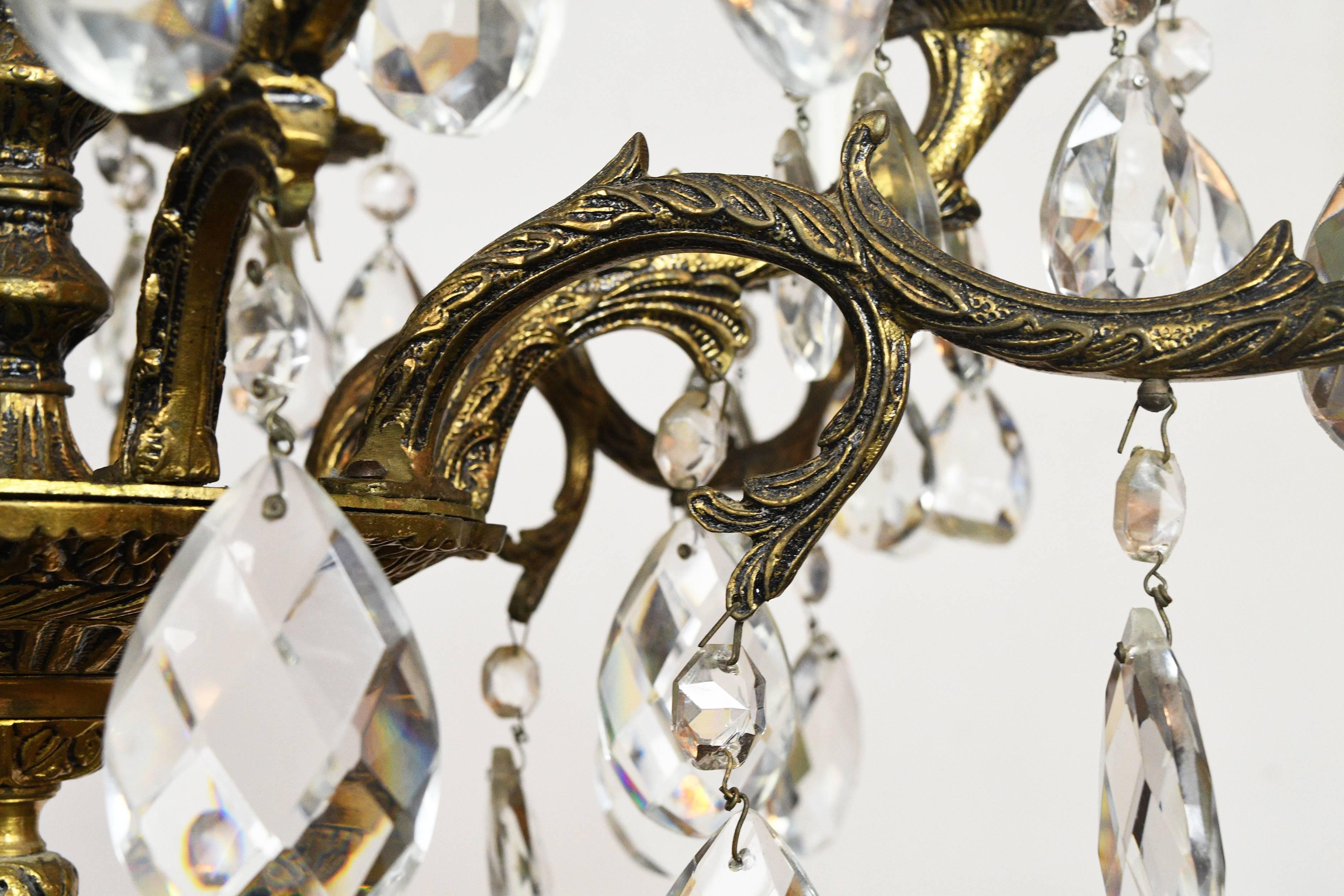 Lustre espagnol à dix bras en cristal 5