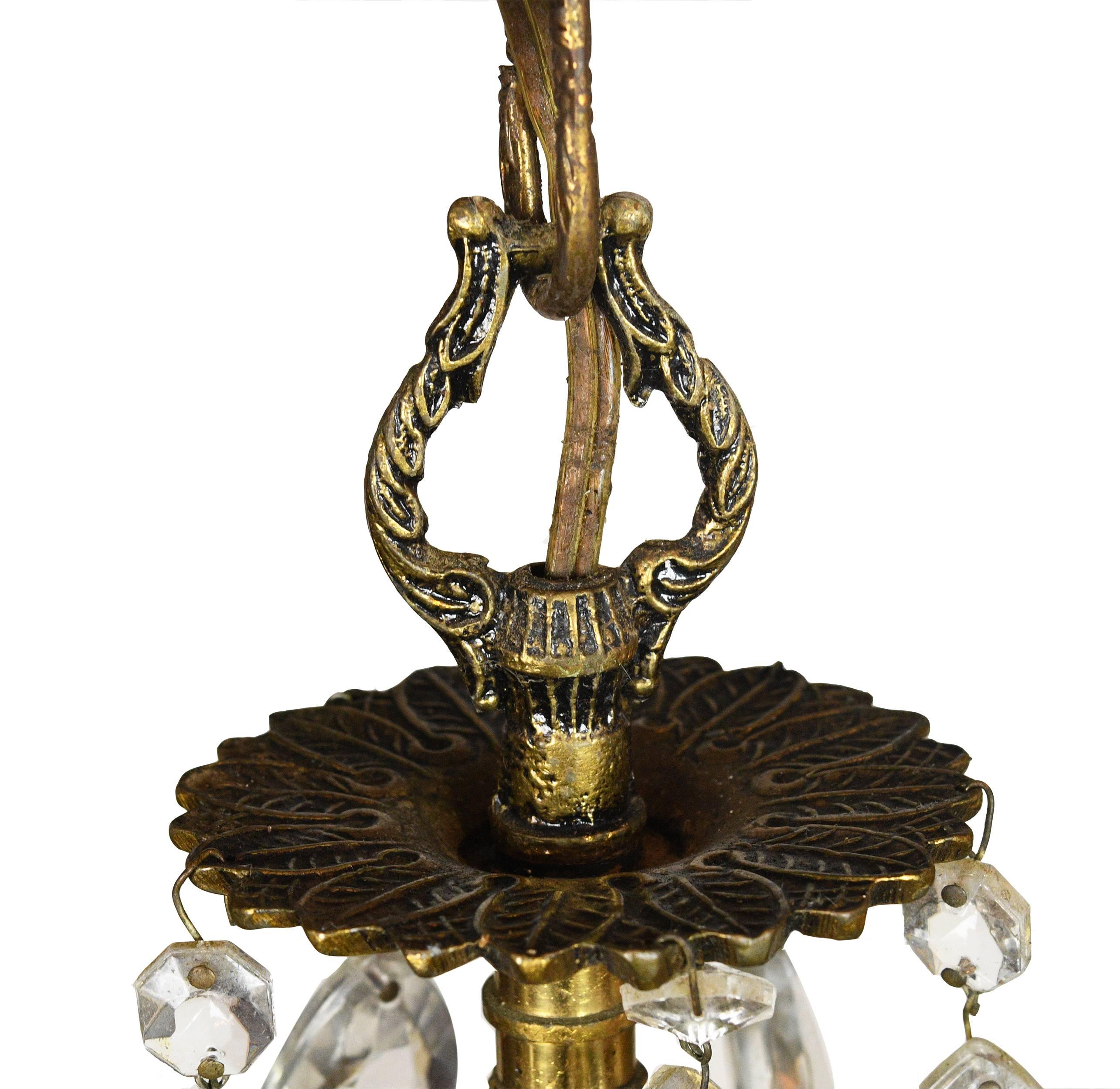 Lustre espagnol à dix bras en cristal 1