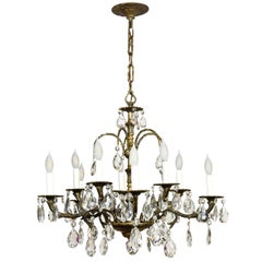 Lustre espagnol à dix bras en cristal
