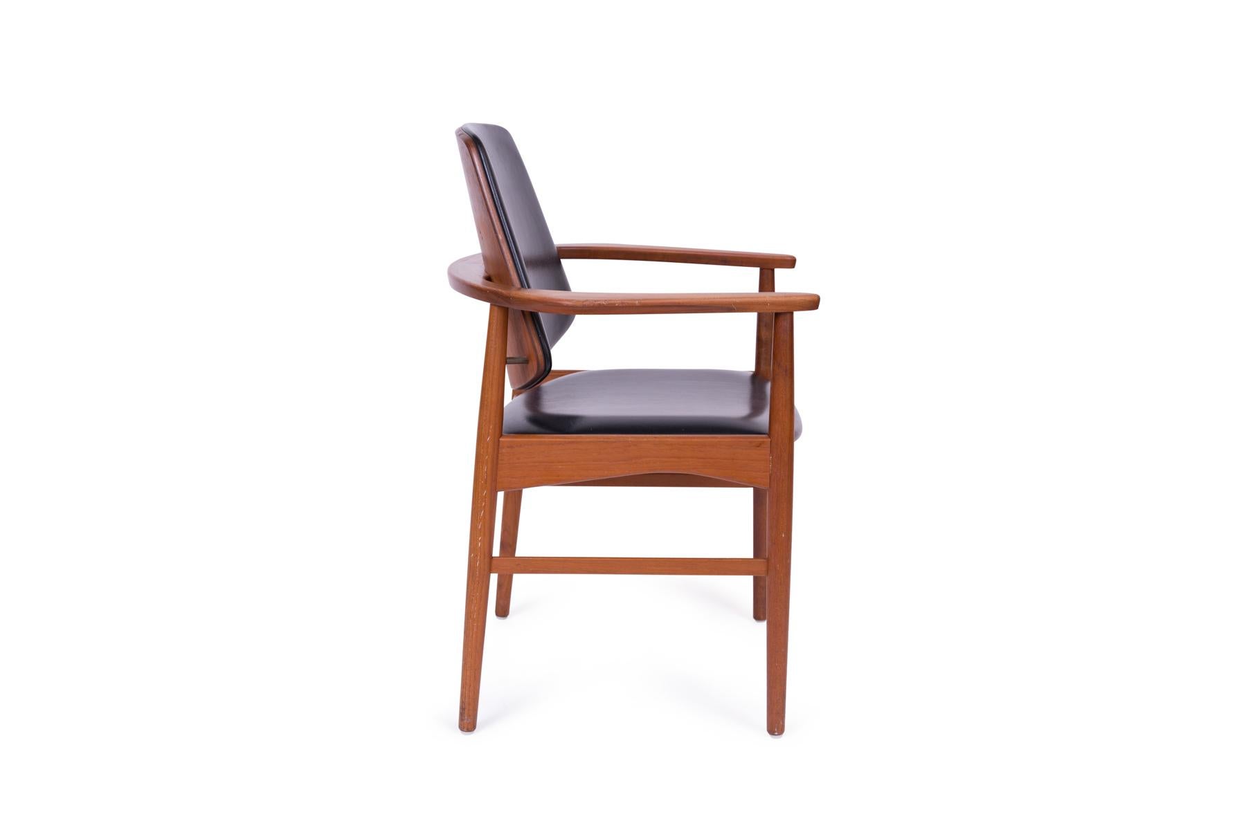 Mid-20th Century Ten Arne Hovmand Olsen Teak & Brass Dining Chairs
