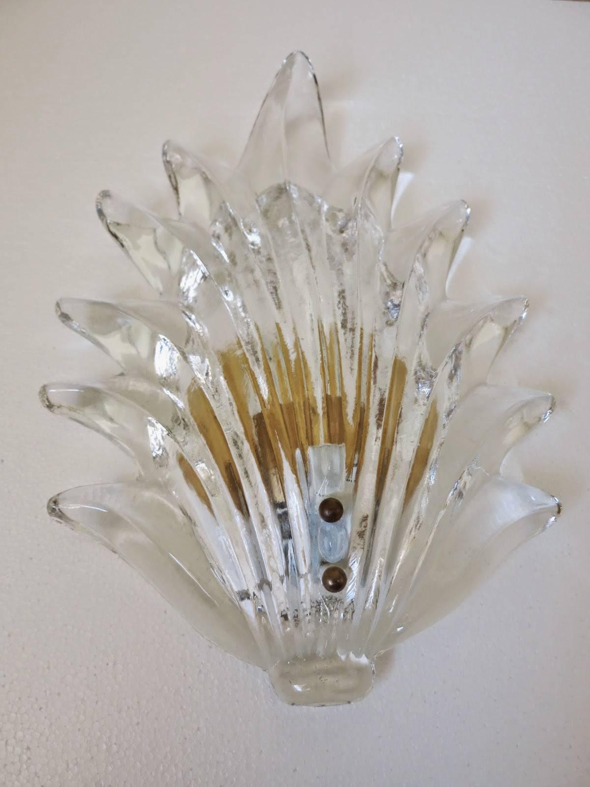 Six Art Deco Leaf Sconces by Barovier e Toso In Good Condition In Los Angeles, CA