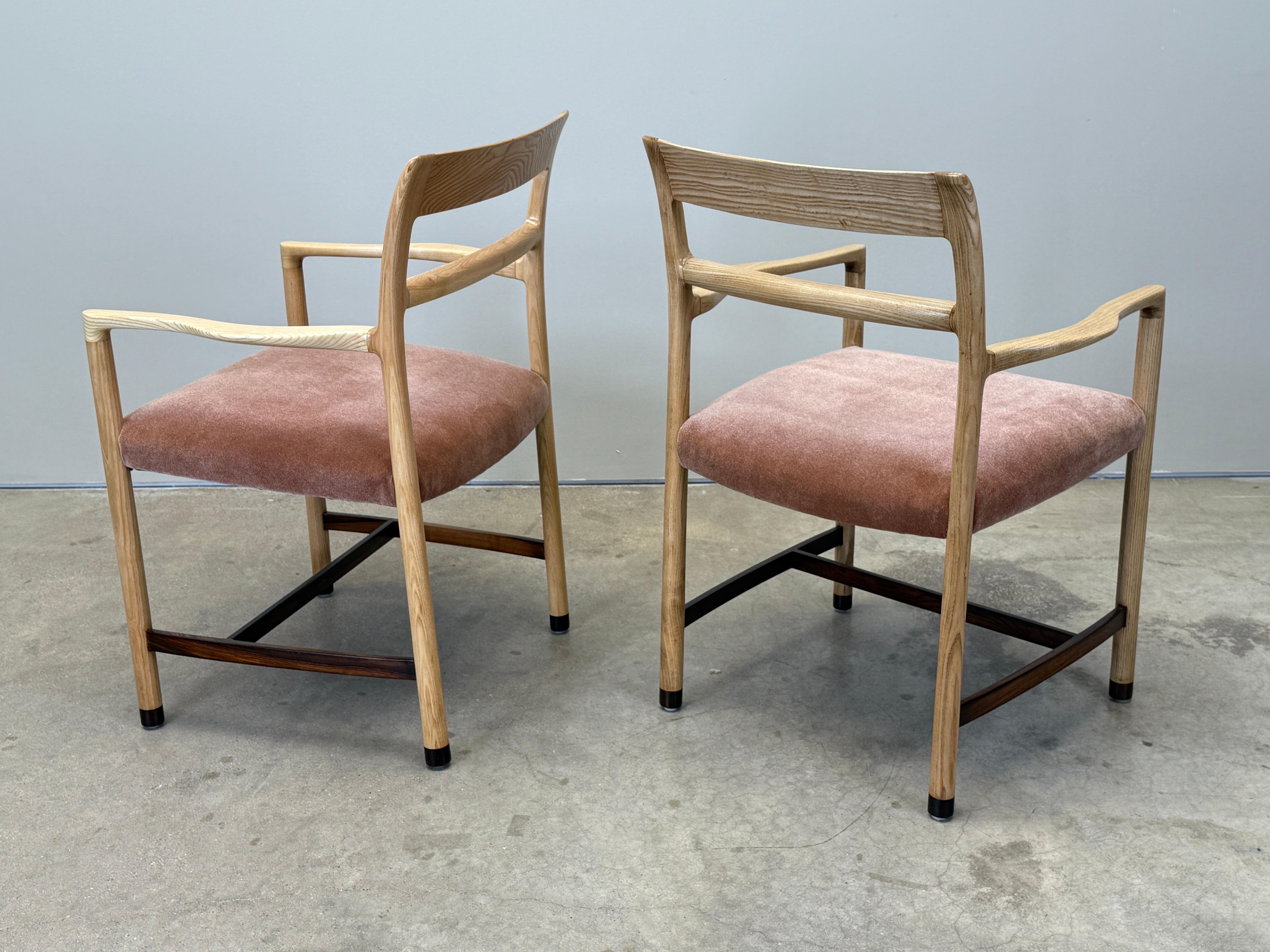 Dieci poltrone da pranzo in frassino e palissandro di Dunbar in vendita 5