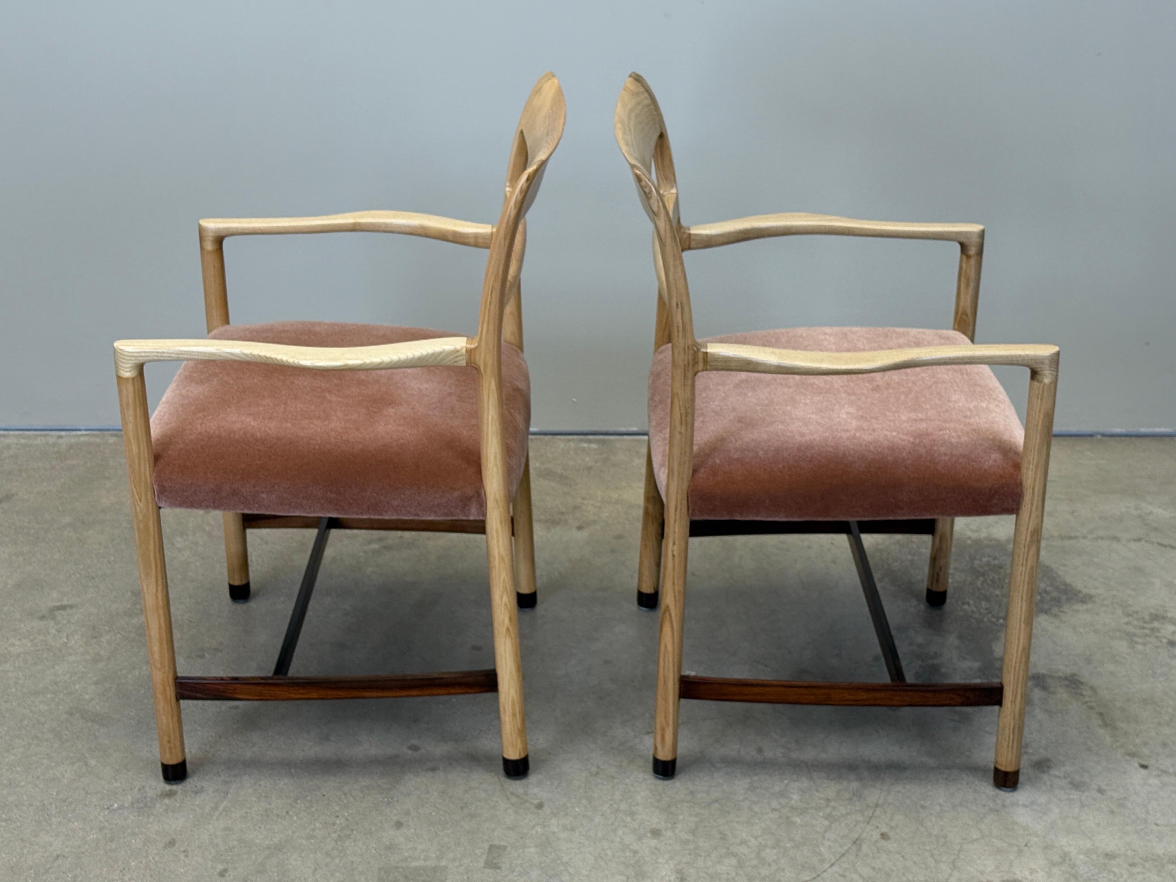 Dieci poltrone da pranzo in frassino e palissandro di Dunbar in vendita 6