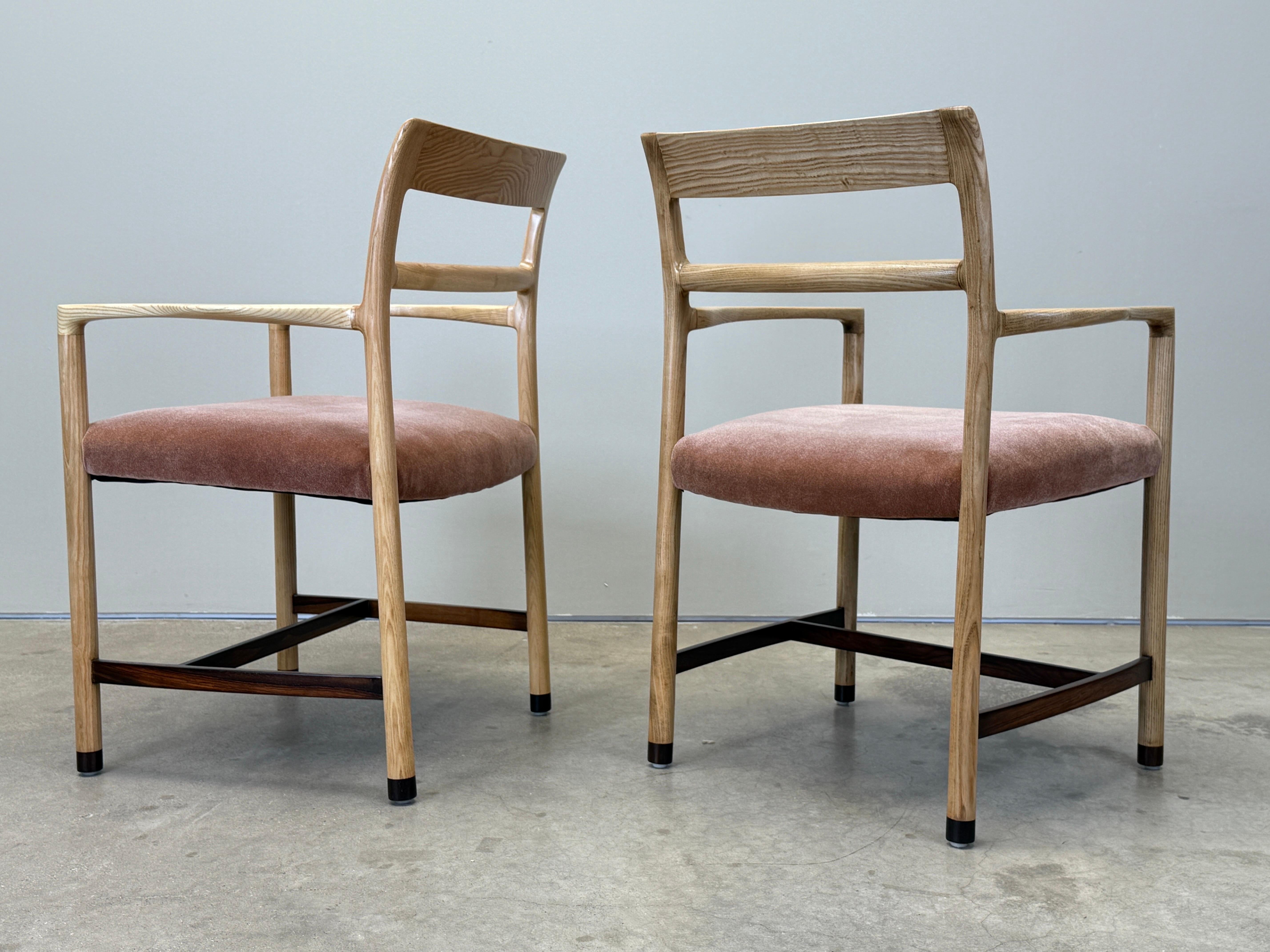 Dieci poltrone da pranzo in frassino e palissandro di Dunbar in vendita 4