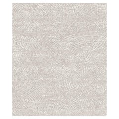 Ten Beige - Plain Designer Hand Knotted Wool Bamboo Silk Allo Rug