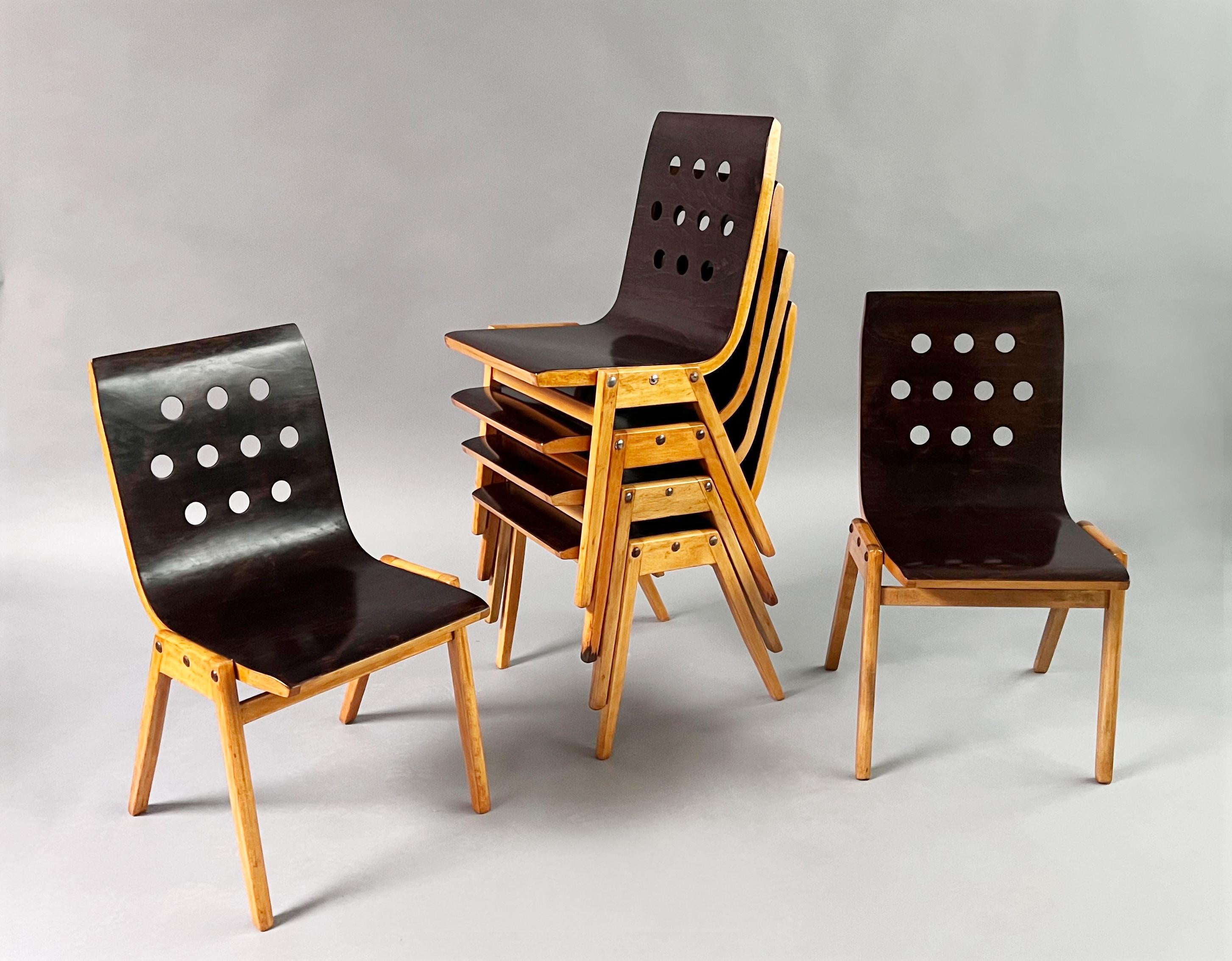 Mid-Century Modern Ten Bentwood Chairs Roland Rainer for the Vienna City Hall