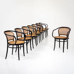 Ten black Bentwood Armchairs from Drevounia, Czech Republic, Mid-20th Century