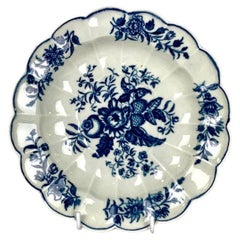 Cabinet Set 10 Blue and White 18th Century Dr Wall Worcester Porcelain Dishes