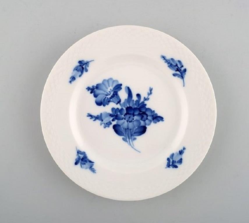 Danish Ten Blue Flower Braided Cake Plates from Royal Copenhagen, Number 10/8092