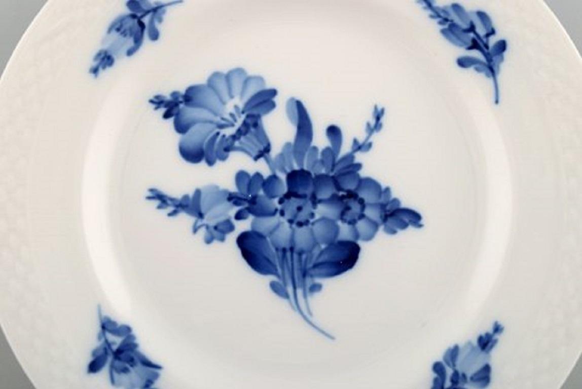 Mid-20th Century Ten Blue Flower Braided Cake Plates from Royal Copenhagen, Number 10/8092
