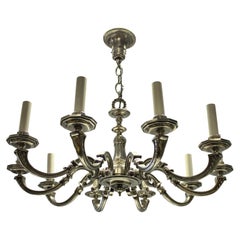 Ten Branch Silver Plated Neo Classical Chandelier