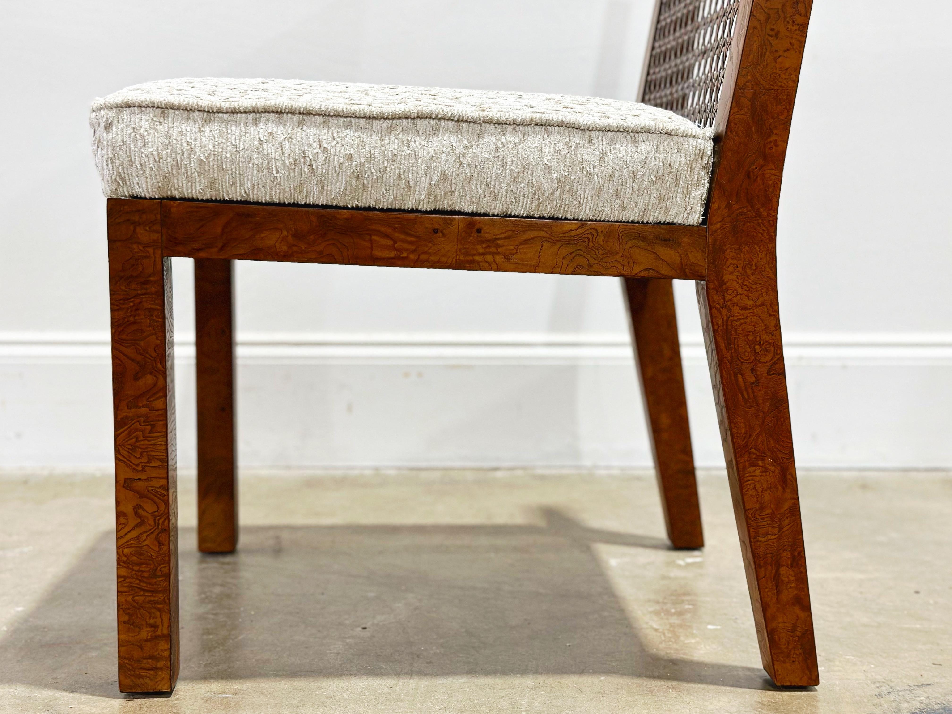Ten Burl + Cane Parsons Dining Chairs, Rare Widdicomb Set of 10 Organic Modern  8