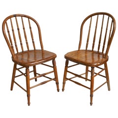 Antique TEN Connecticut Hoop Back Windsor Chairs