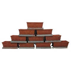 Ten Decorative Rectangular Italian Planters 