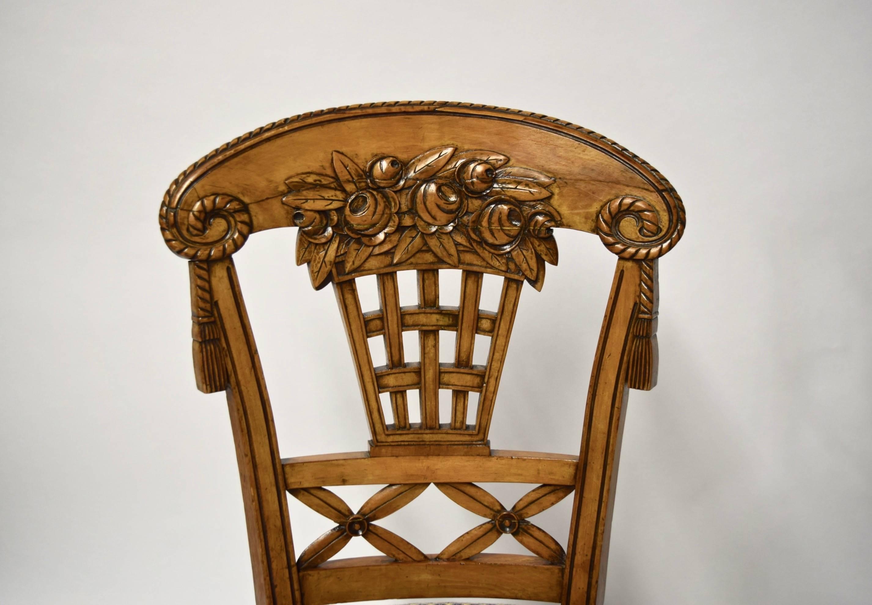 French Ten Dining Chairs by André Groult, France, 1912 For Sale