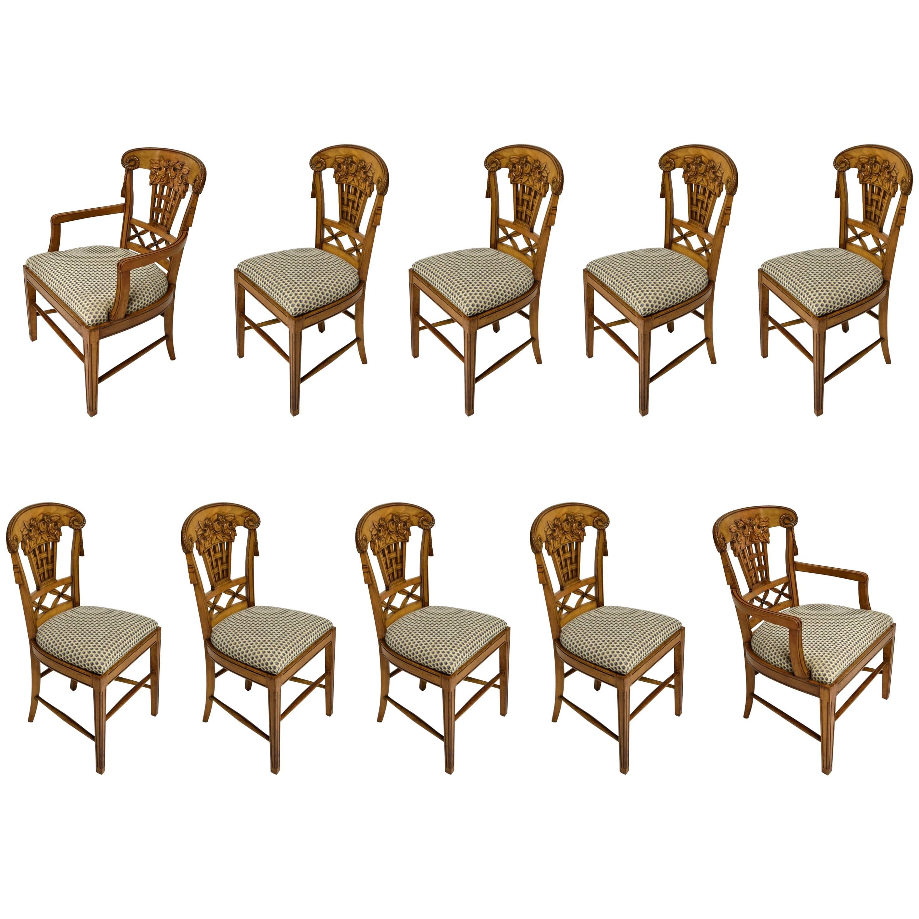 Ten Dining Chairs by André Groult, France, 1912 For Sale