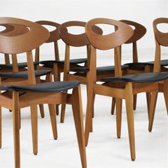 Ten dining chairs by Roger Landault for Maison Sentou, France, 1950s