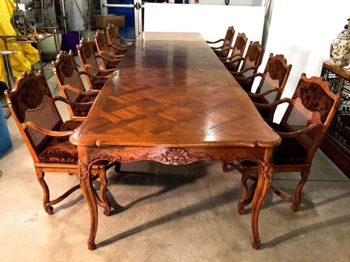 10 Don Ruseau Provincial Caned Walnut Dining Armchairs  For Sale 7