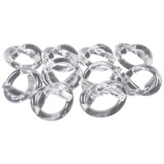 Ten Dorothy Thorpe Lucite Napkin Rings in Pretzel Shape