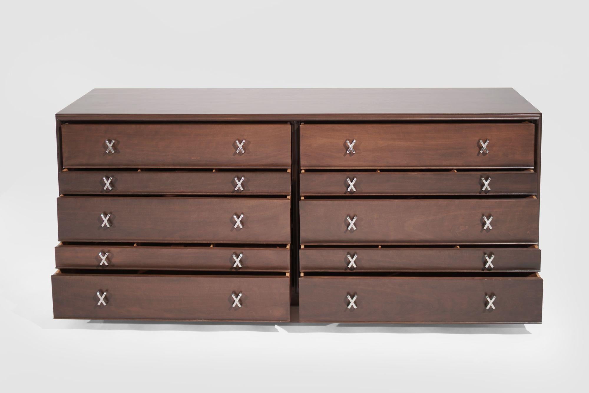 Mid-Century Modern Ten Drawer Dresser by Paul Frankl, C. 1950s For Sale